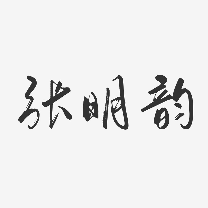 张明韵-行云飞白字体签名设计