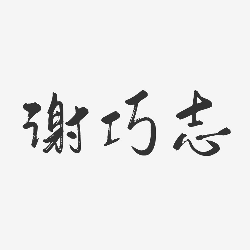 谢巧志-行云飞白字体签名设计