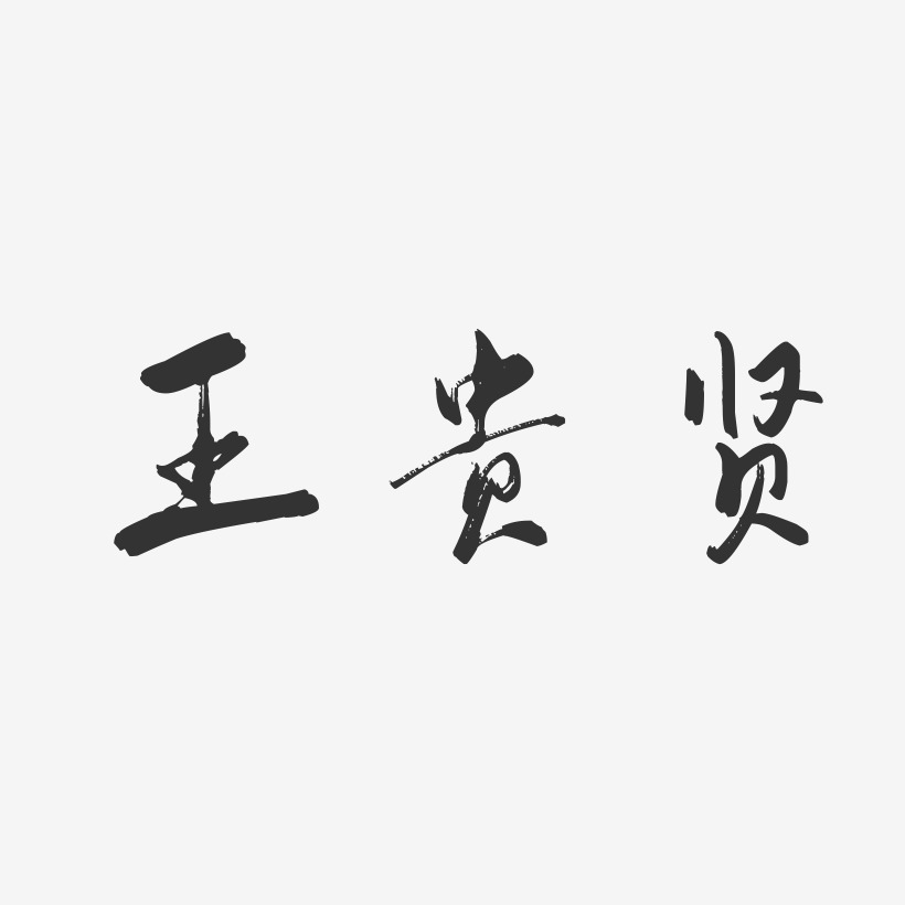 王贵贤-行云飞白字体签名设计