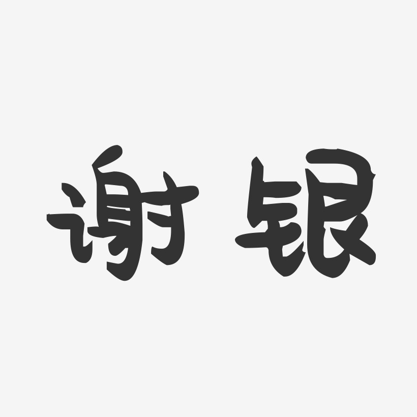 谢银君-石头体字体艺术签名谢银-行云飞白字体签名设计谢银-石头体