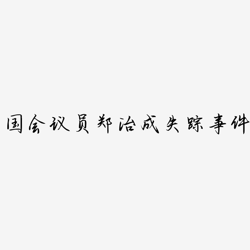 国会议员郑治成失踪事件艺术字