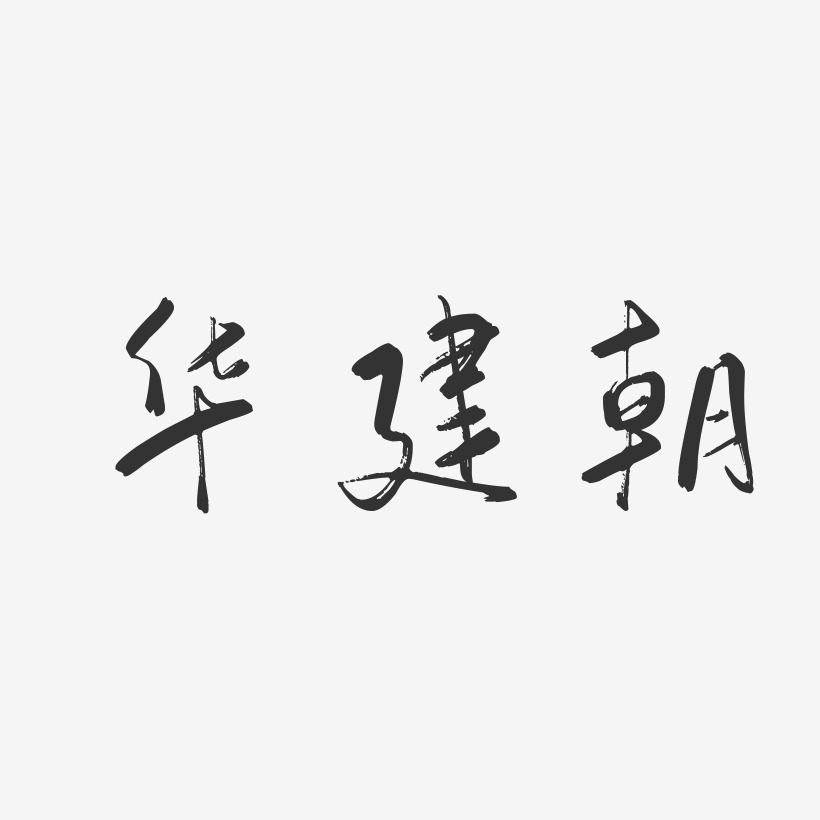 华建朝-行云飞白字体签名设计