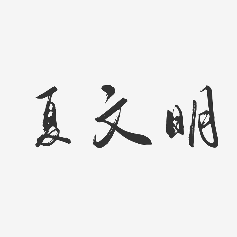 夏文明-行云飞白字体签名设计