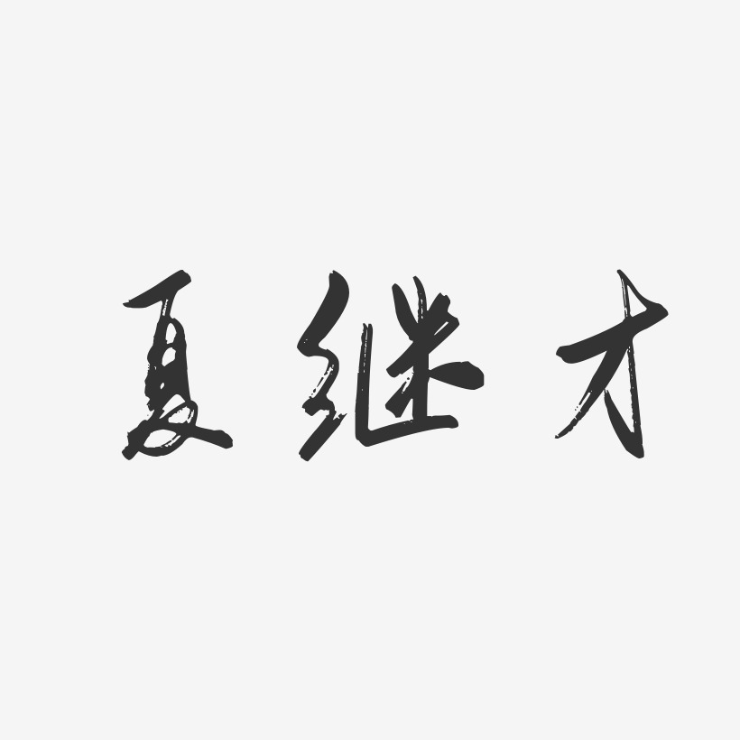夏继才-行云飞白字体签名设计