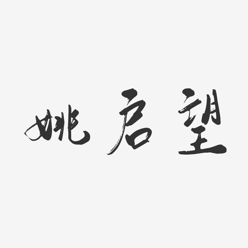 姚啟望-行雲飛白字體簽名設計