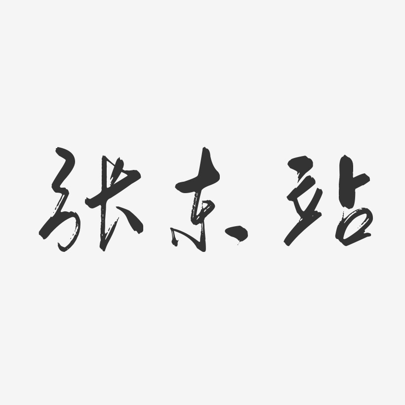 张东站-行云飞白字体签名设计