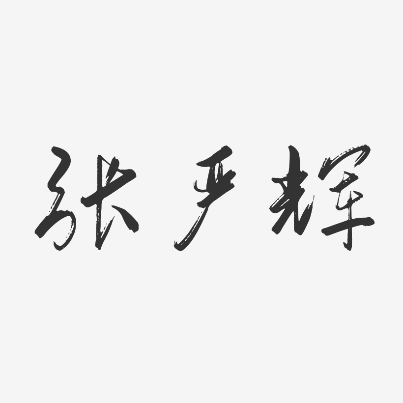 张严辉-行云飞白字体签名设计