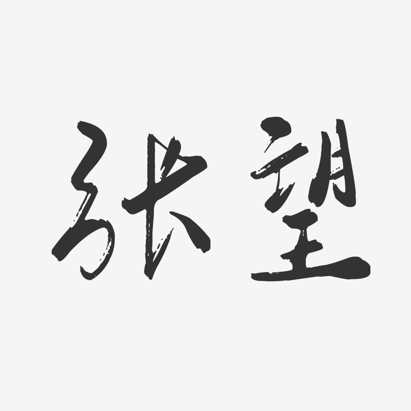 张望-行云飞白字体签名设计