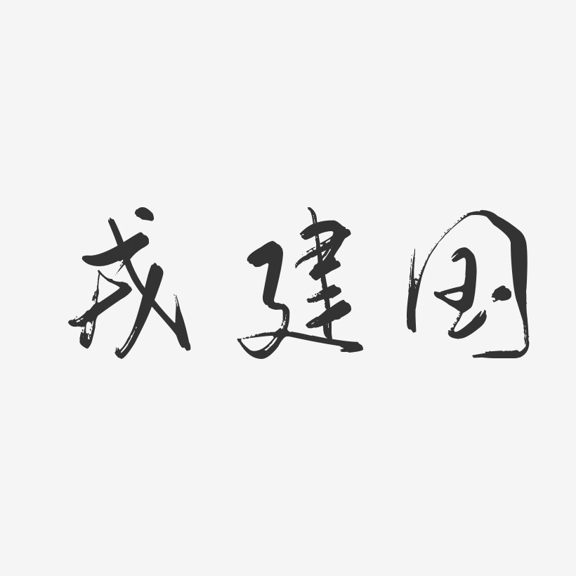 戎建国-行云飞白字体签名设计
