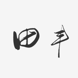 田丰-行云飞白字体签名设计