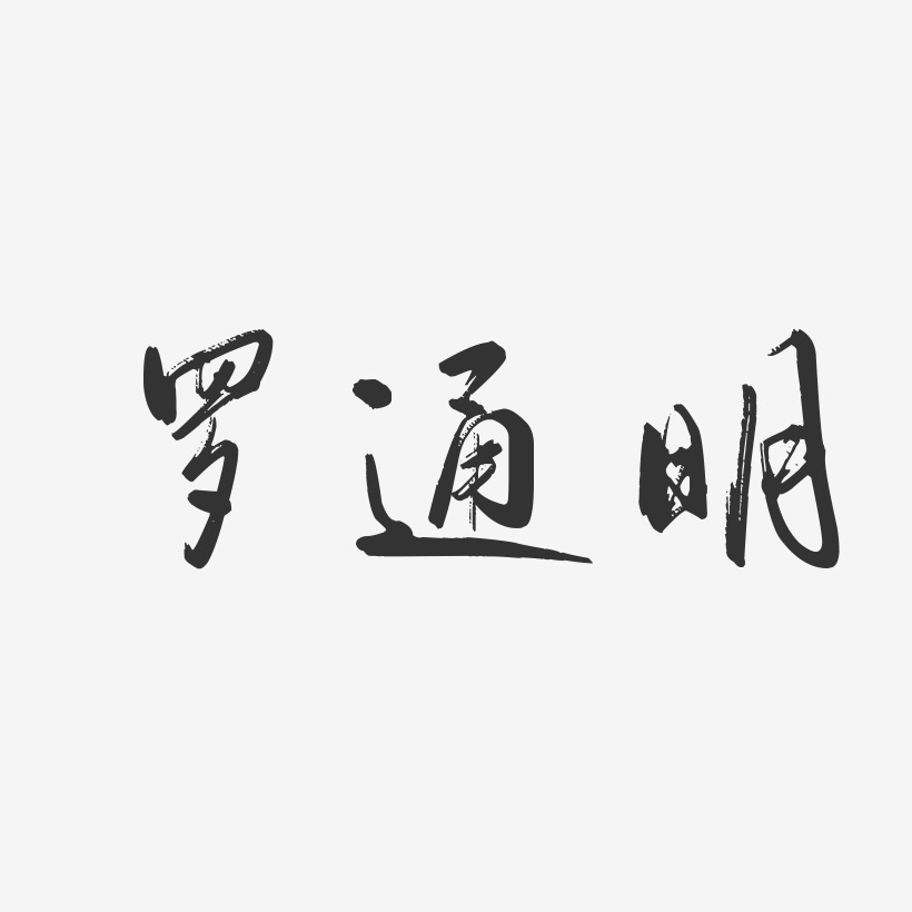 罗通明-行云飞白字体签名设计