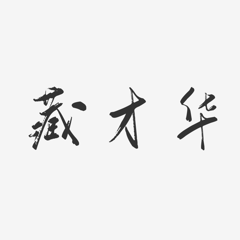 藏才华-行云飞白字体签名设计