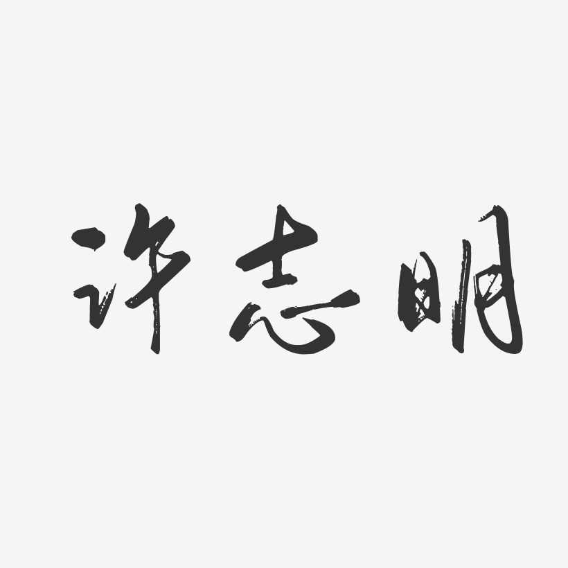 许志明-行云飞白字体签名设计