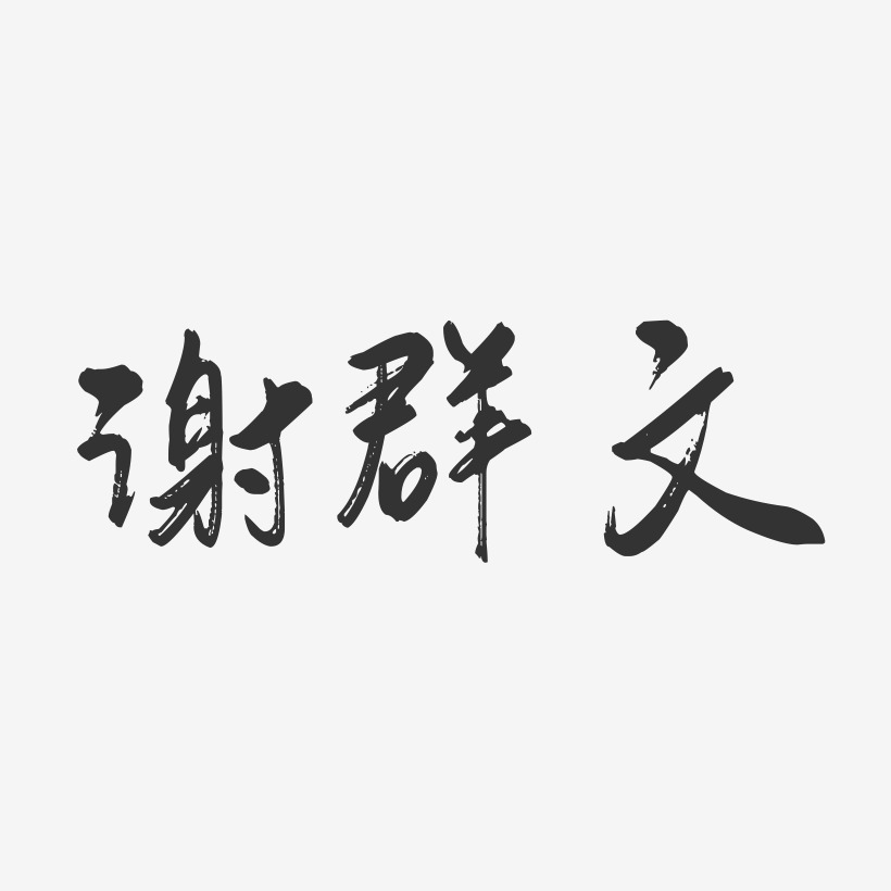 谢群文-行云飞白字体签名设计
