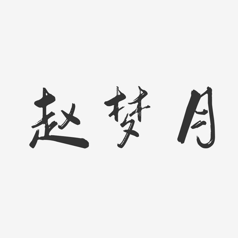 赵梦月-行云飞白字体签名设计