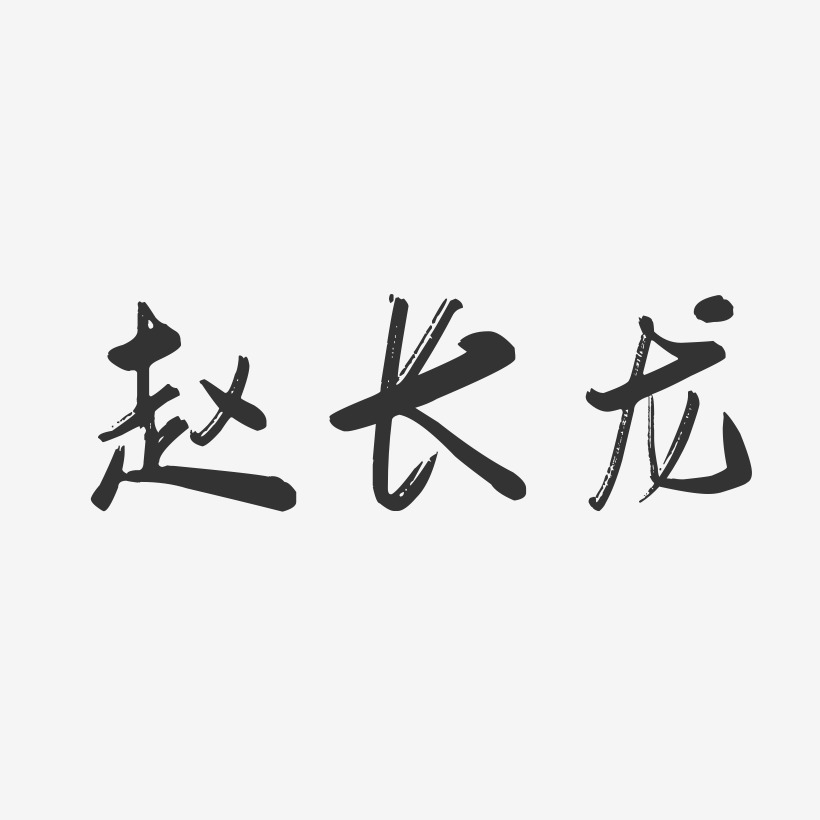 赵长龙行云飞白字体签名设计