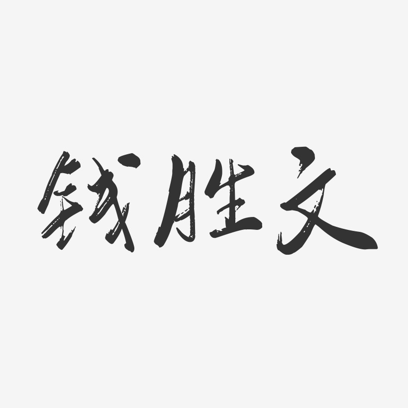钱胜文-行云飞白字体签名设计
