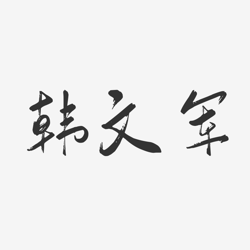 韩文军-行云飞白字体签名设计