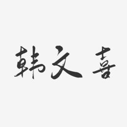韩文喜-行云飞白字体签名设计
