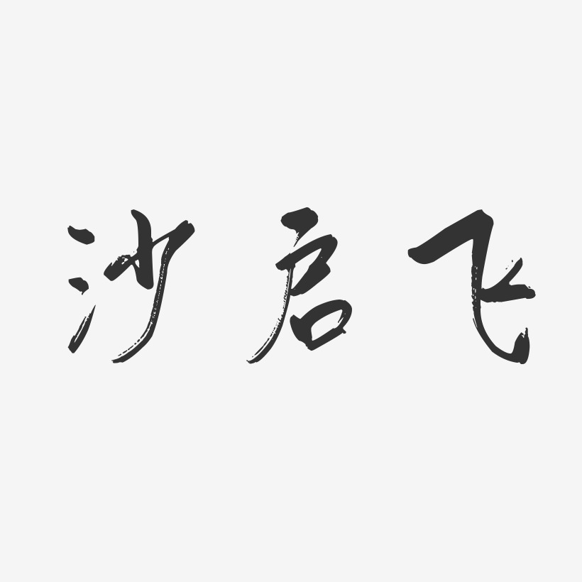 沙启飞-行云飞白字体签名设计