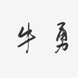 牛勇-行云飞白字体签名设计