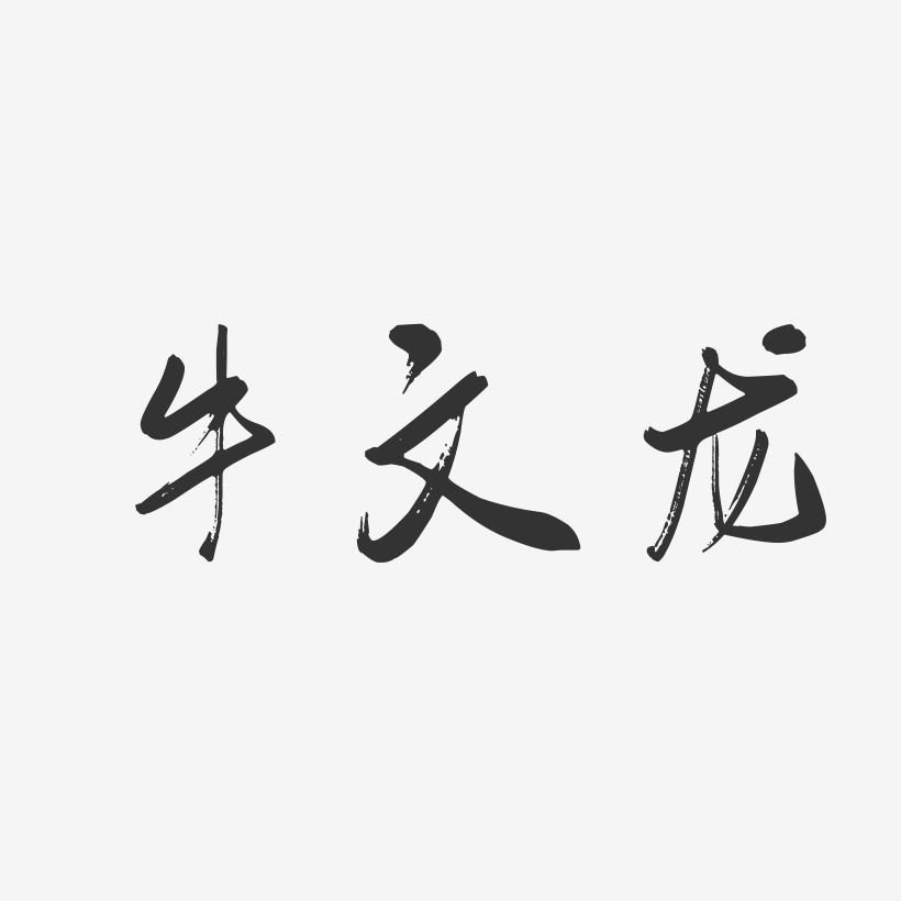 牛文龙-行云飞白字体签名设计