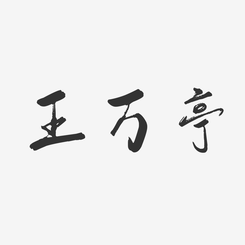 王万亭-行云飞白字体签名设计