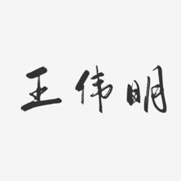 王伟明-行云飞白字体签名设计