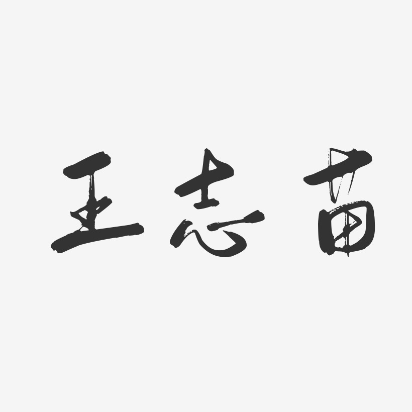 王志苗-行云飞白字体签名设计