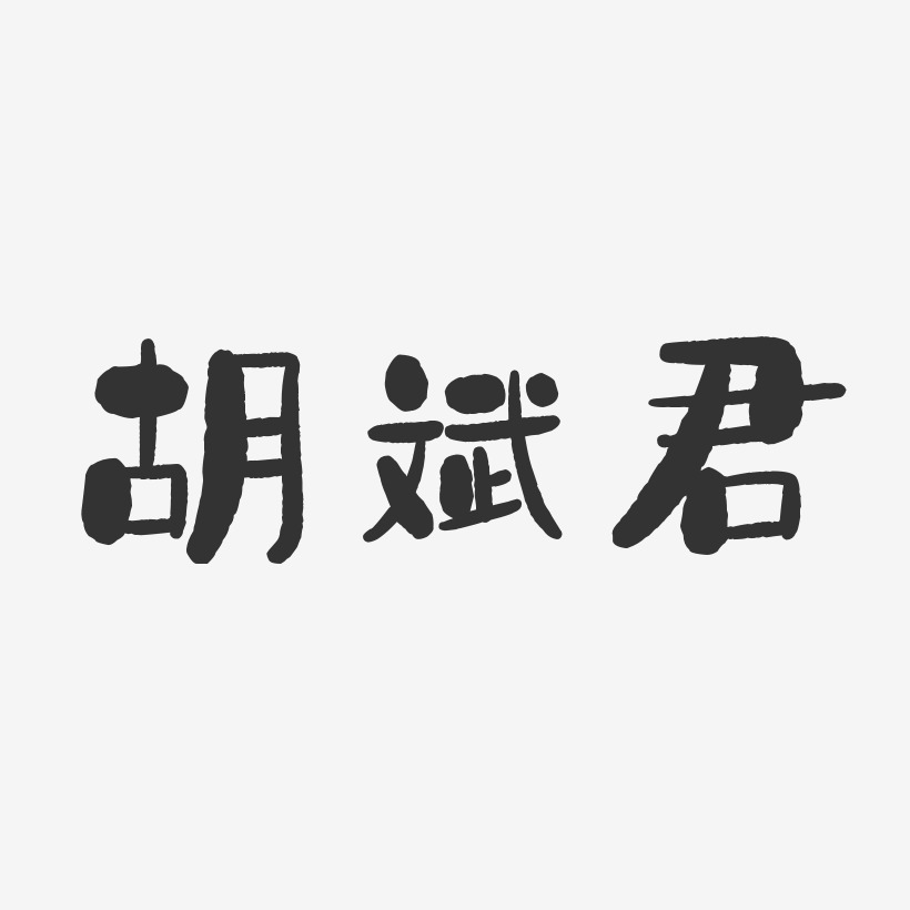 胡斌君-石头体字体签名设计