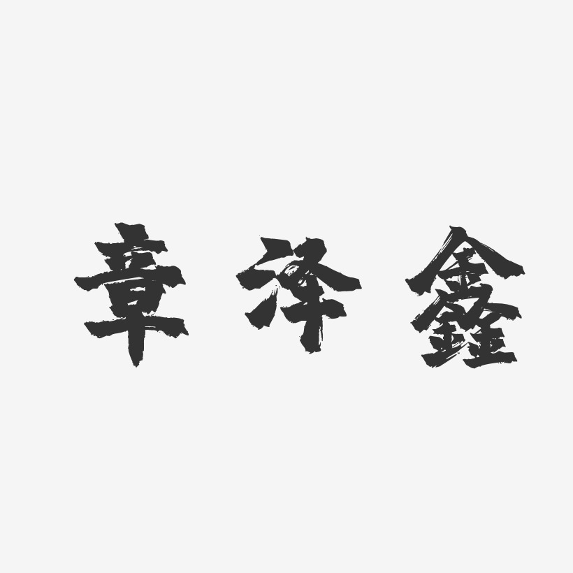 章泽鑫-镇魂手书字体签名设计