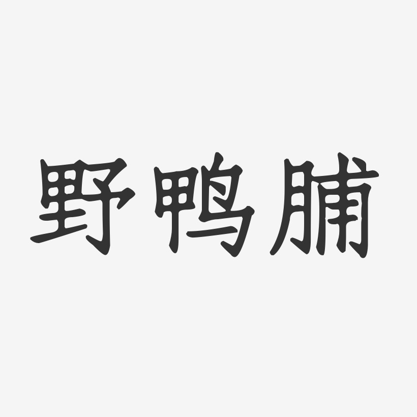 野鸭脯-正文宋楷艺术字体