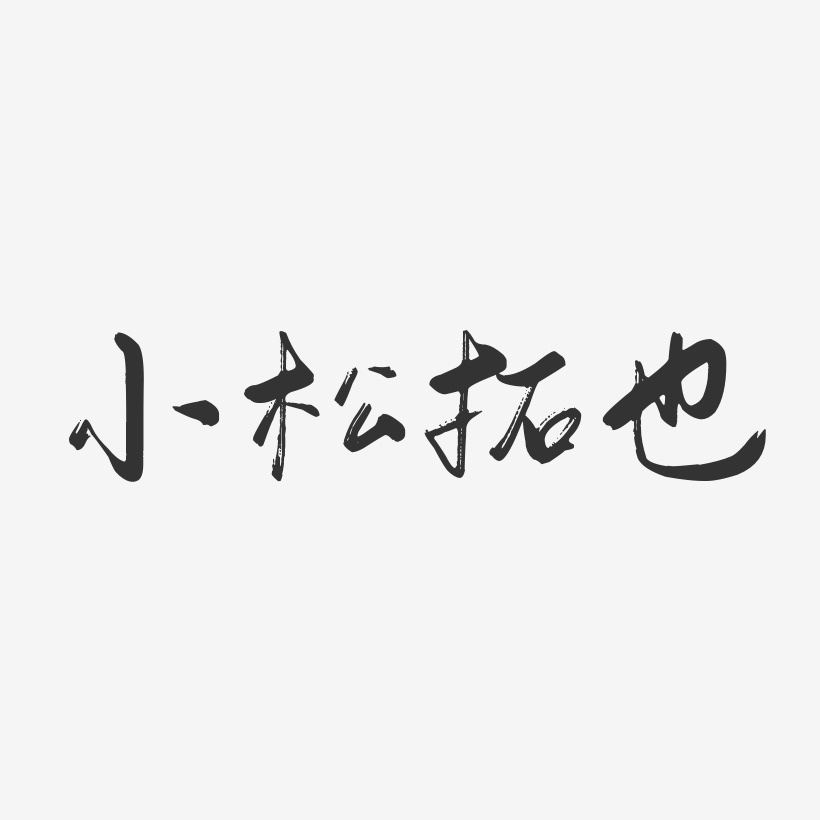 小松拓也-行云飞白体字体签名设计