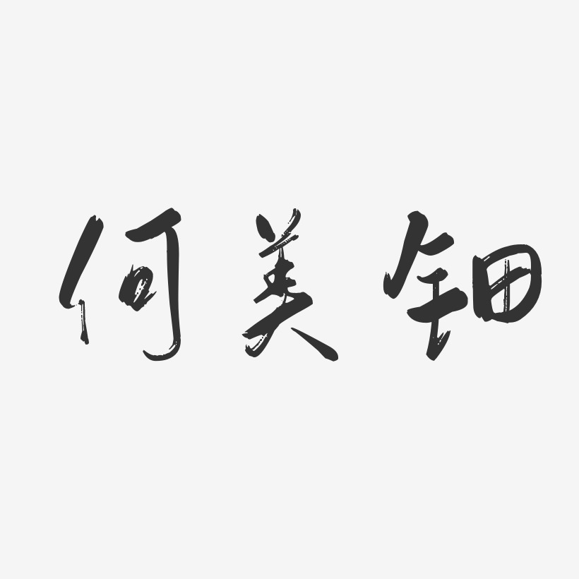 何美钿-行云飞白体字体艺术签名
