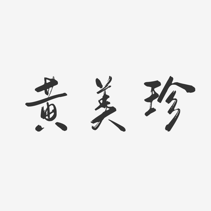 黄美珍-行云飞白体字体签名设计