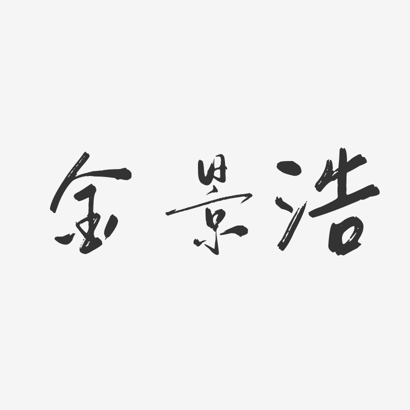 金景浩-行云飞白体字体艺术签名