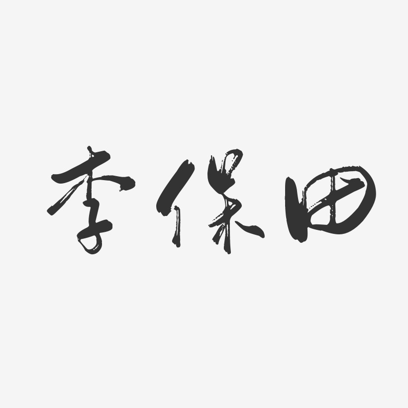 李保田-行云飞白体字体艺术签名