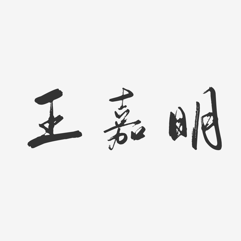 王嘉明-行云飞白体字体签名设计