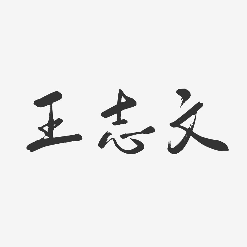 王志文-行云飞白体字体签名设计