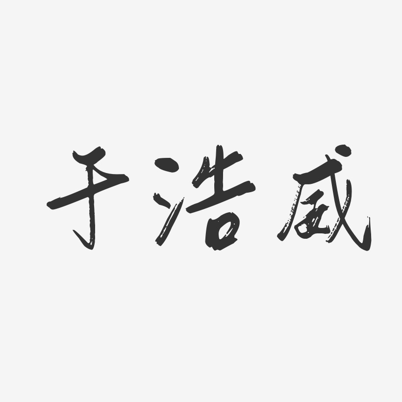 于浩威-行云飞白体字体签名设计