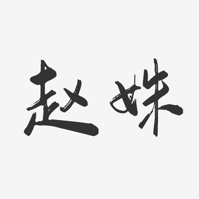 赵姝-行云飞白体字体签名设计