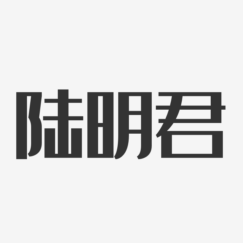 陆明君-经典雅黑字体签名设计
