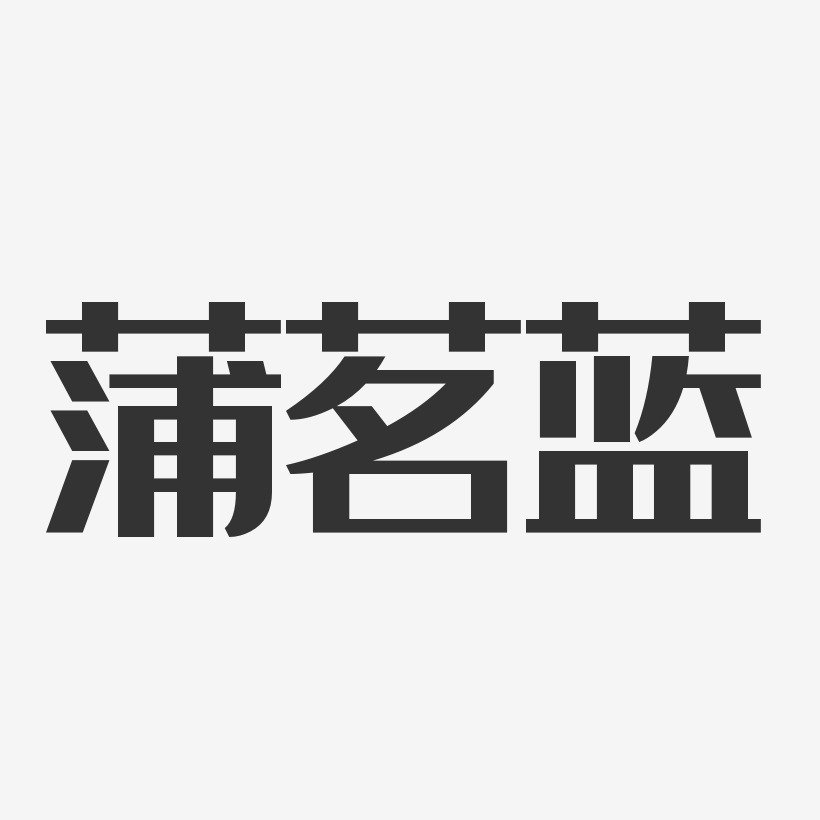 蒲茗蓝-经典雅黑字体签名设计