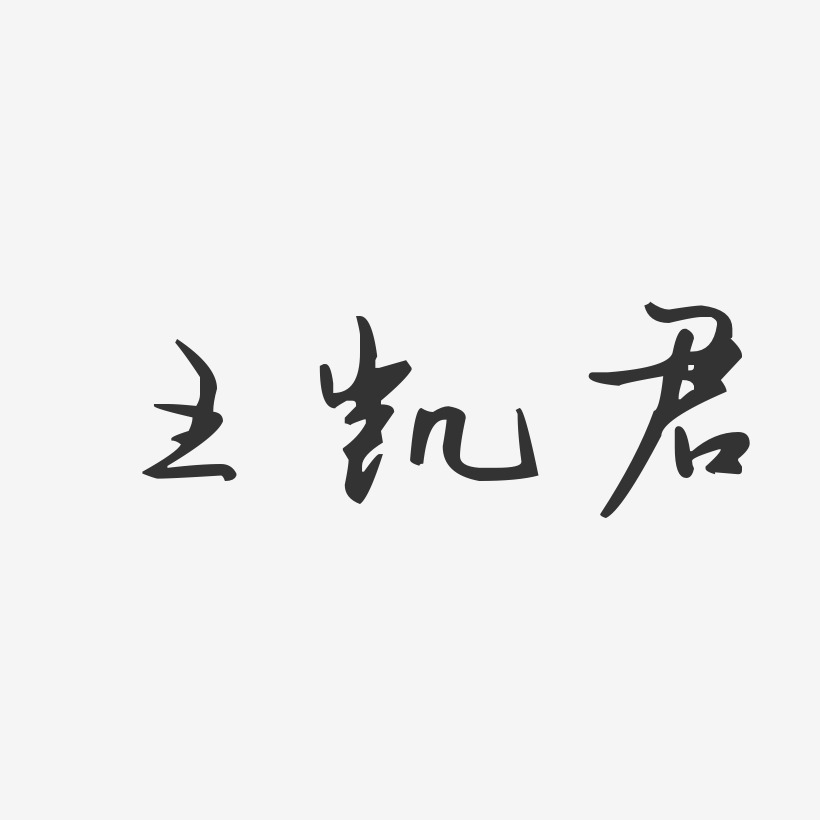 王凯君-波纹乖乖体字体艺术签名王凯君-经典雅黑字体免费签名矢量38