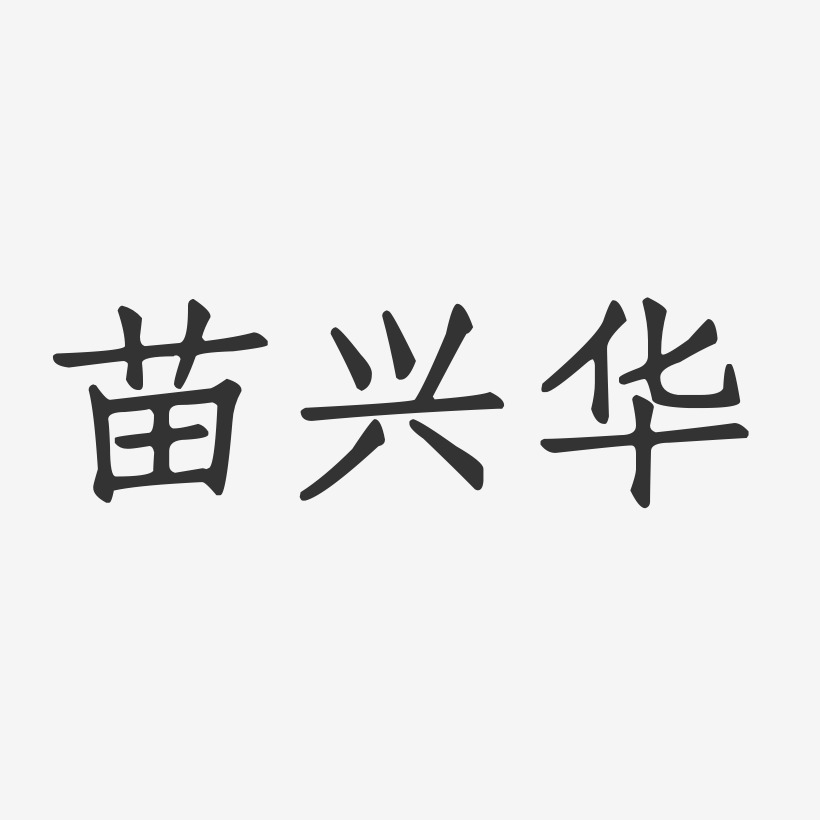 苗兴华-正文宋楷字体签名设计