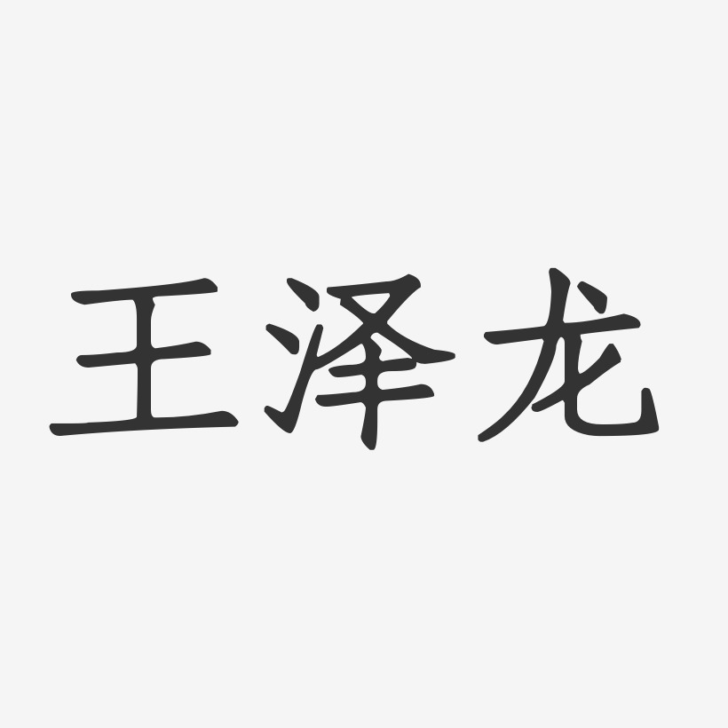 王泽龙-正文宋楷字体签名设计