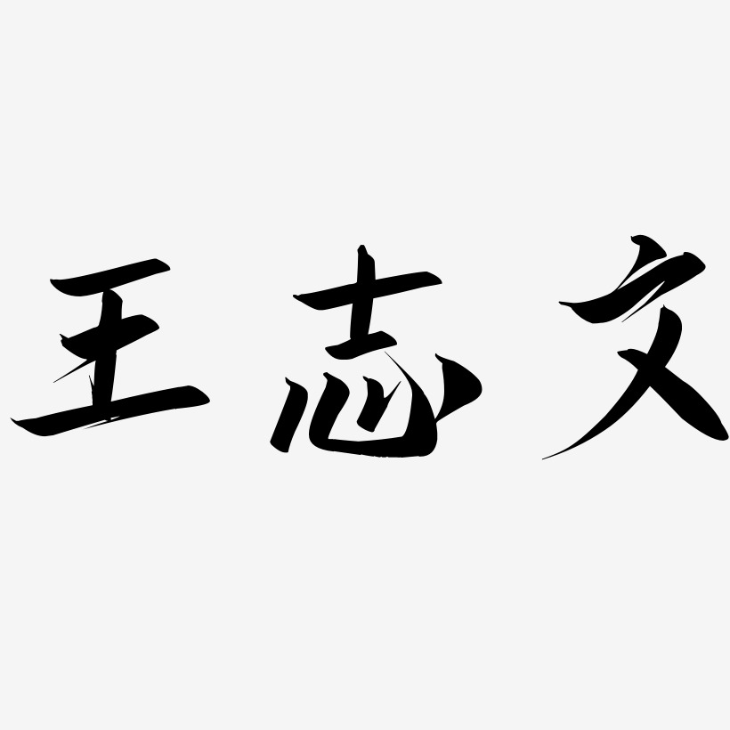 王志文-云霄体黑白文字