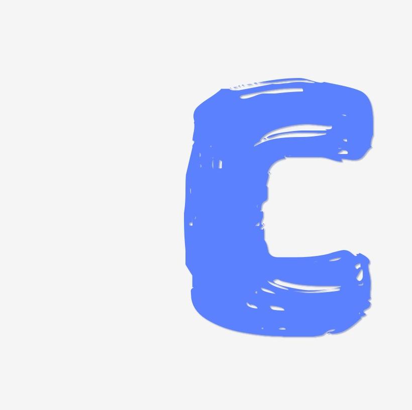 创意手绘手写体字母C
