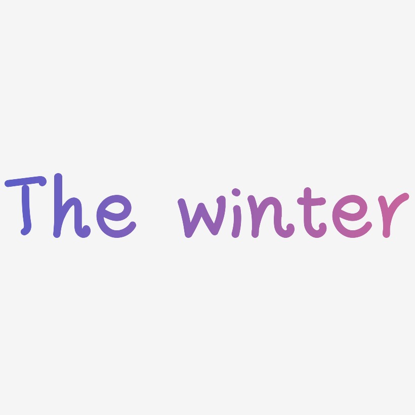 The winter蓝色卡通创意艺术字设计