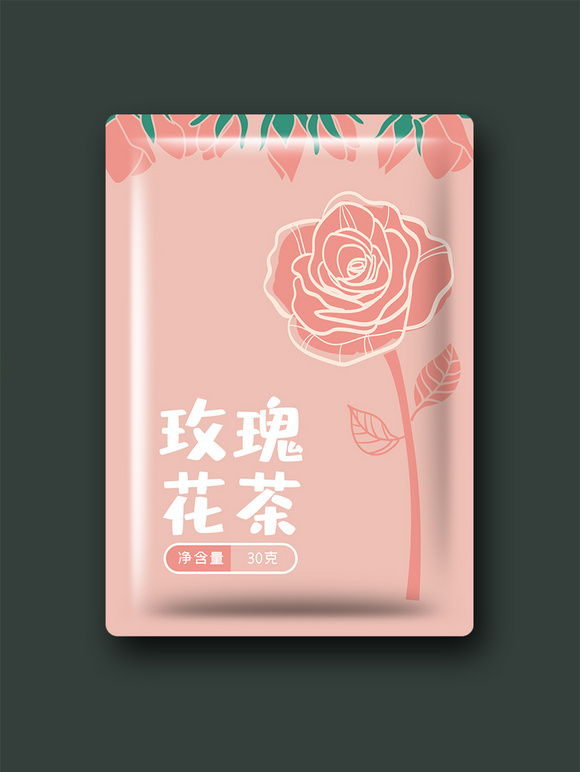 布丁体字体花茶包装之玫瑰花茶案例 字魂网